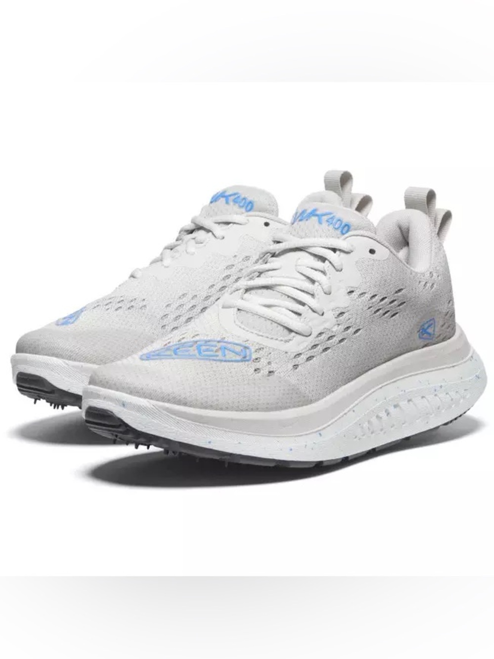 Keen Women's WK400 Light Gray Athletic Walking Shoes Vapor Grey/ Azul Blue